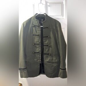 H&M Vintage Men's Military Style Jacket - Olive Green Size 36